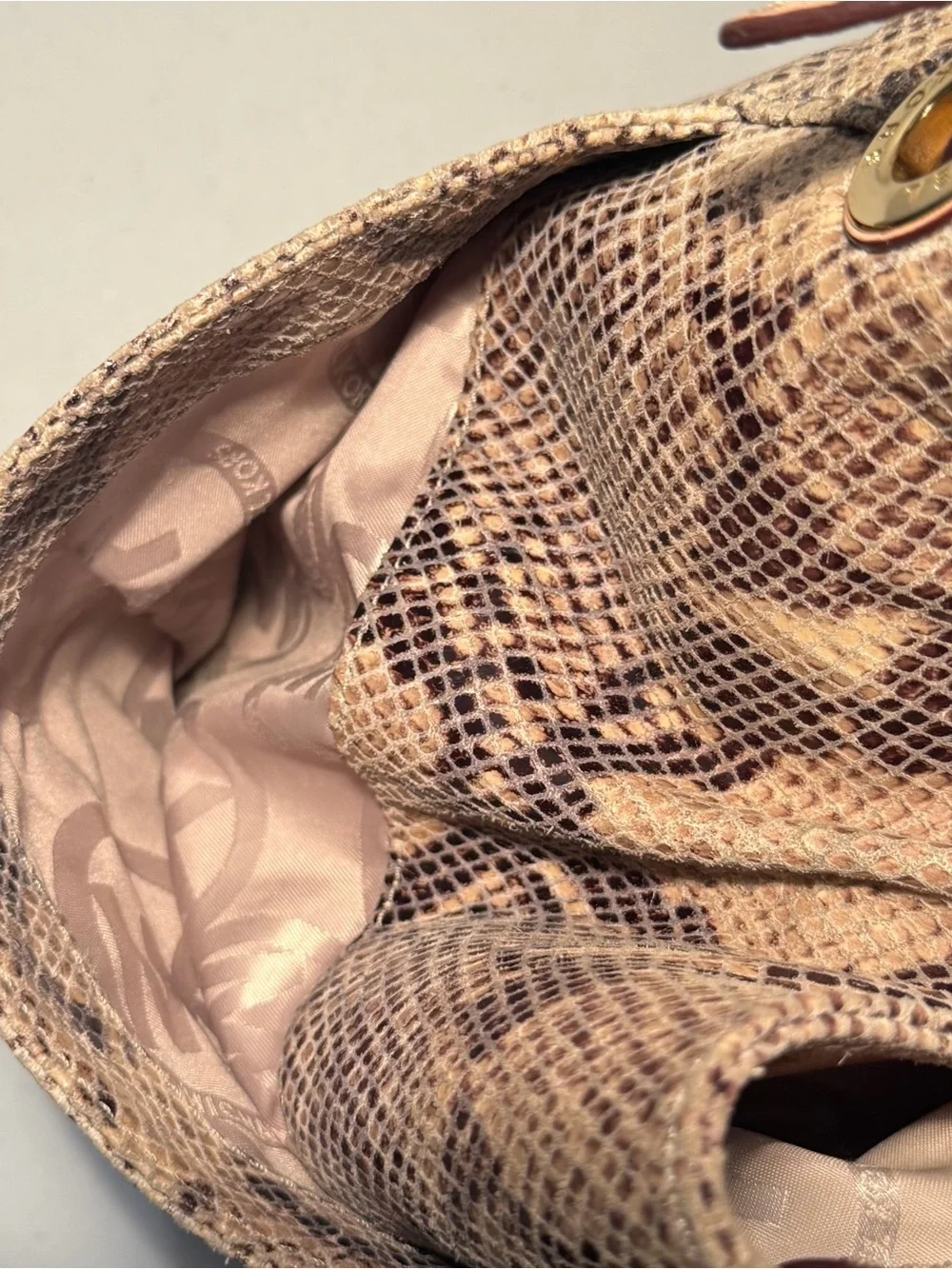 Michael Kors Jet Set Medium Python-Embossed Leather Tote Bag